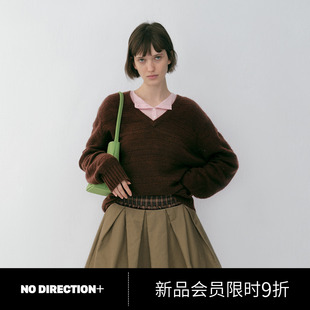 N610101616A 优雅镂空肌理感V领羊绒衫 DIRECTION