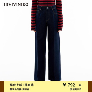 IIIVIVINIKO春季 子女C411810223B 新款 复古牛仔阔腿直筒休闲长裤