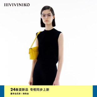 宽松半高领针织背心女 四空针织系列 新款 IIIVIVINIKO2024夏季