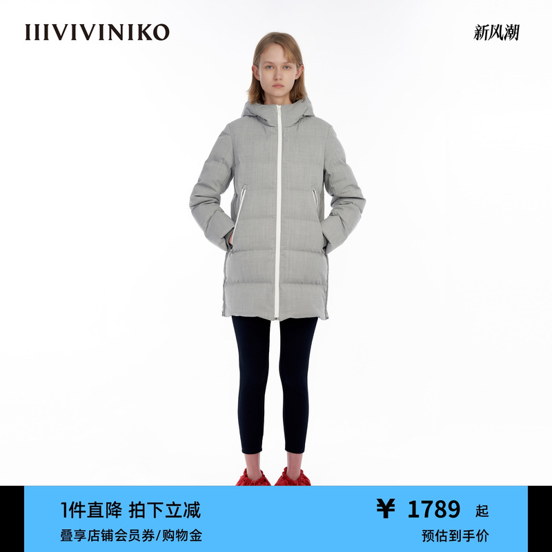 羊毛中长款羽绒服IIIVIVINIKO