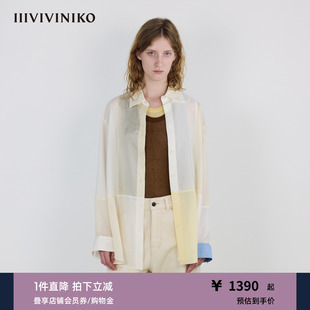 IIIVIVINIKO2025秋新款 女M530407169A 休闲轻盈淡彩撞色拼接衬衫