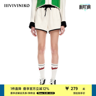 IIIVIVINIKO春夏新品 子女M310805121B 简约复古运动拼色抽绳短裤
