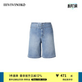 中蓝斜纹牛仔中裤 经典 子女R321890218F 竹节棉 IIIVIVINIKO