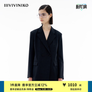 外套女M412715132B 通勤宽松H型羊毛混纺西装 IIIVIVINIKO春季 新款