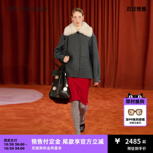 工装 新款 IIIVIVINIKO冬季 风夹克毛呢大衣外套女 秀场同款