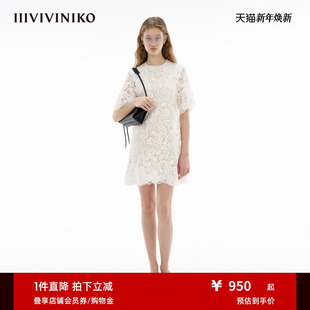 连衣裙女M420627363E 气质A型蕾丝修身 IIIVIVINIKO夏季 新款