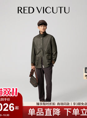 威可多男士短款风衣复古时尚潮流