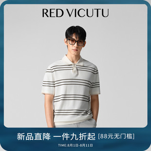 条纹Polo衫 新款 时尚 T恤 休闲半袖 短袖 VICUTU威可多男士 上衣夏季