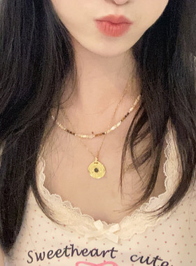 天然石贝珠串珠女轻奢项链