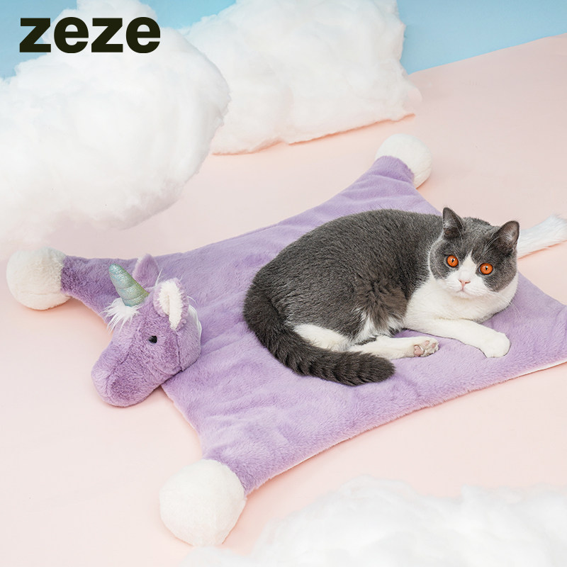 zeze独角兽猫窝睡垫四季通用柔软猫垫子睡觉用狗窝宠物用品猫咪床属于什么档次？