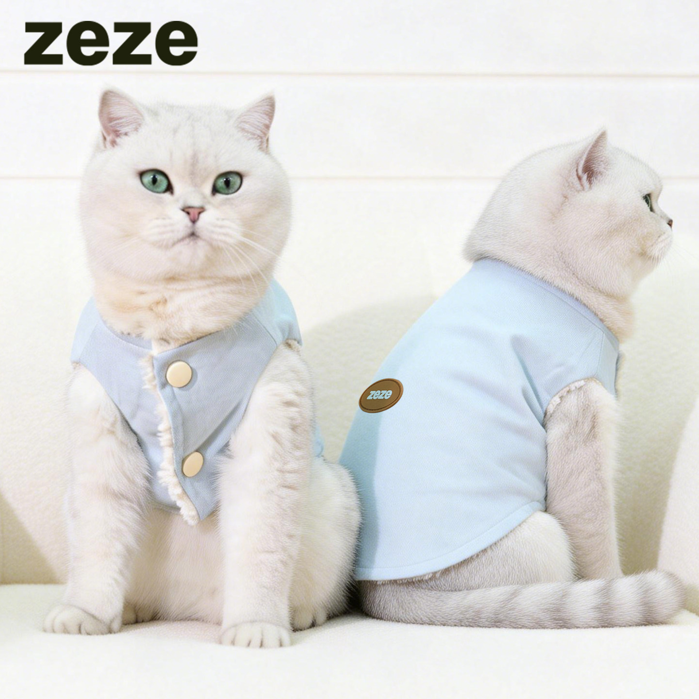 zeze断码清仓宠物衣服猫咪无袖衣服狗狗冬季保暖绒马甲小型犬通用