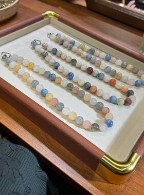 彩色兔毛水晶大颗粒项链直径10mm，