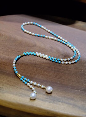 3m+天然珍珠 菱镁矿 s925银纯银配件磁吸挂脖项链