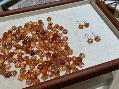 红胶花星星耳坠 s925银耳钩