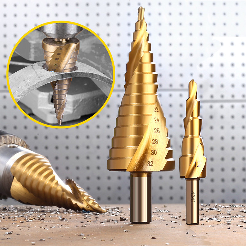 宝塔钻头扩孔打孔钻孔多用  3角柄阶梯钻不 锈钢金属超硬家用开孔
