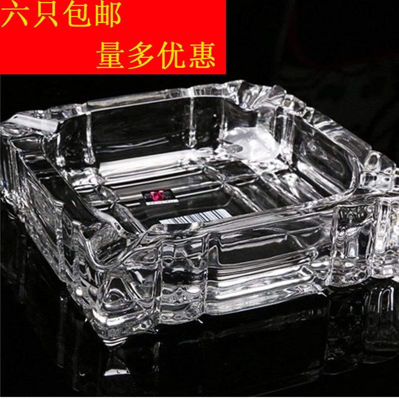 丽尊烟灰缸透明烟缸创意客厅办公室客房烟缸加厚平稳抛光通透_虎窝淘