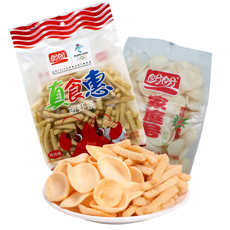 盼盼真实惠薯片108克虾条虾片多口味解馋休闲怀旧零食小吃包邮