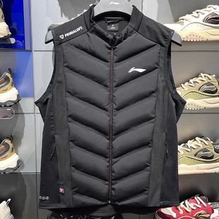 棉拼接马甲AMMV023 百搭潮流保暖男子反光修身 李宁2025年冬季 新款