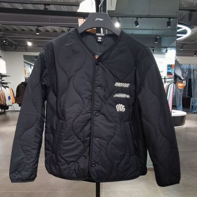 李宁运动棉服2024冬季新款反伍BADFIVE男子薄棉袄宽松外套AJMU085