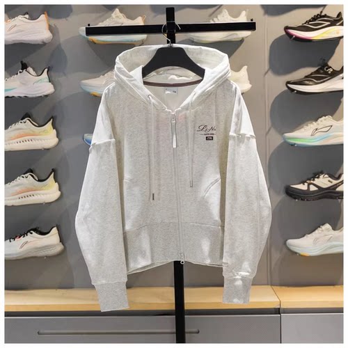 李宁开衫连帽卫衣2026年春季新款女子宽松开衫连帽薄外套AWDW276