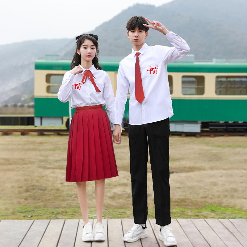 韩版运动会学院风毕业班服套装红歌合唱团高中学生诗歌朗诵演出服