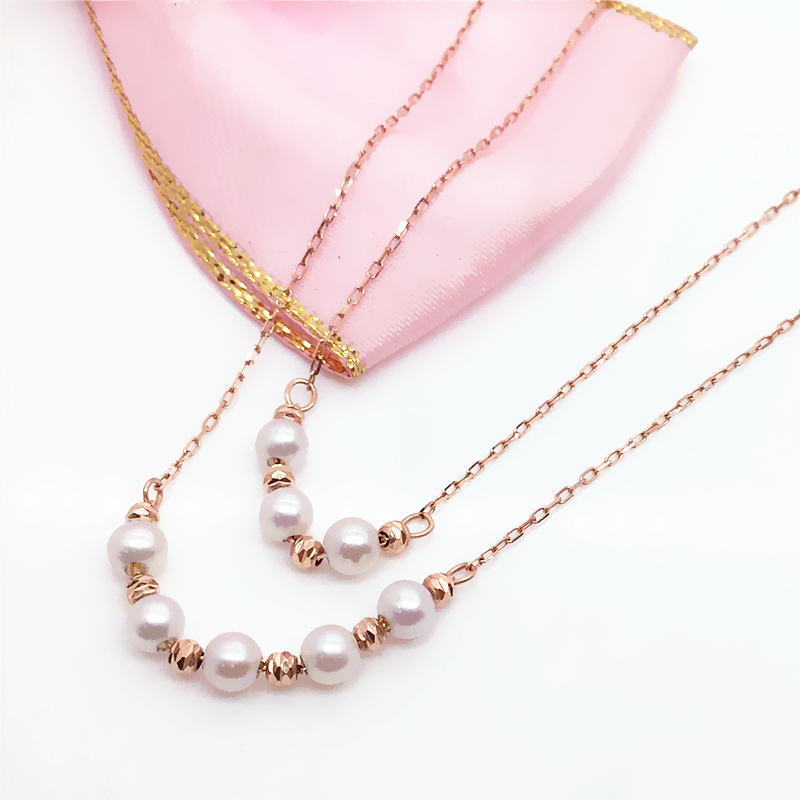 翁氏珠宝珍珠玫瑰金脚链气质款