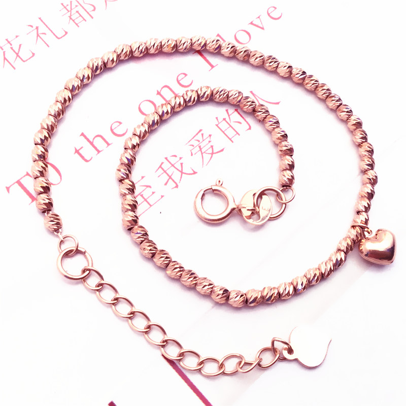 珠宝俄罗斯彩金桃心手链