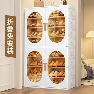 架多层简易防尘塑料透明收纳鞋 免安装 盒鞋 柜家用门口折叠鞋 盒子 鞋