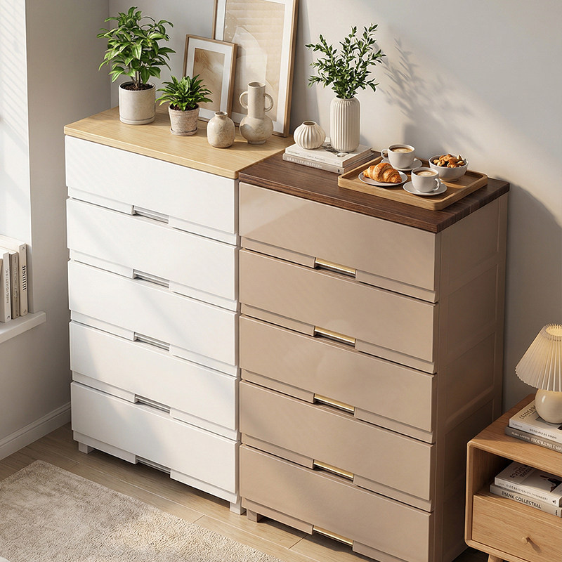 jeko抽屉式收纳柜五斗橱柜床头柜子塑料置物家用加厚简易衣柜衣服