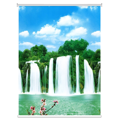 办公室免打孔安装卷帘遮光山水画