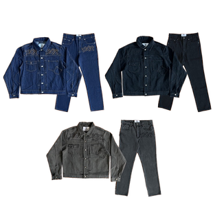 Project Capri Emergency jeans 刺绣欧美风休闲牛仔外套长裤套装