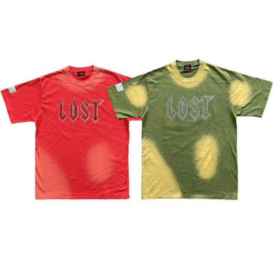 Lost intricacy 镶钻洗水休闲男女款纯棉短袖T恤