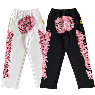 Cough 粉字涂鸦印花休闲长裤 个性 Syrup Lot Awful That