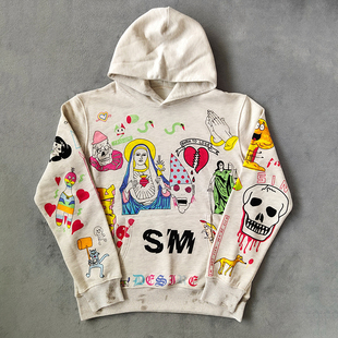 Graffiti Hoodie ins同款 手绘 涂鸦辛普森套头帽衫卫衣