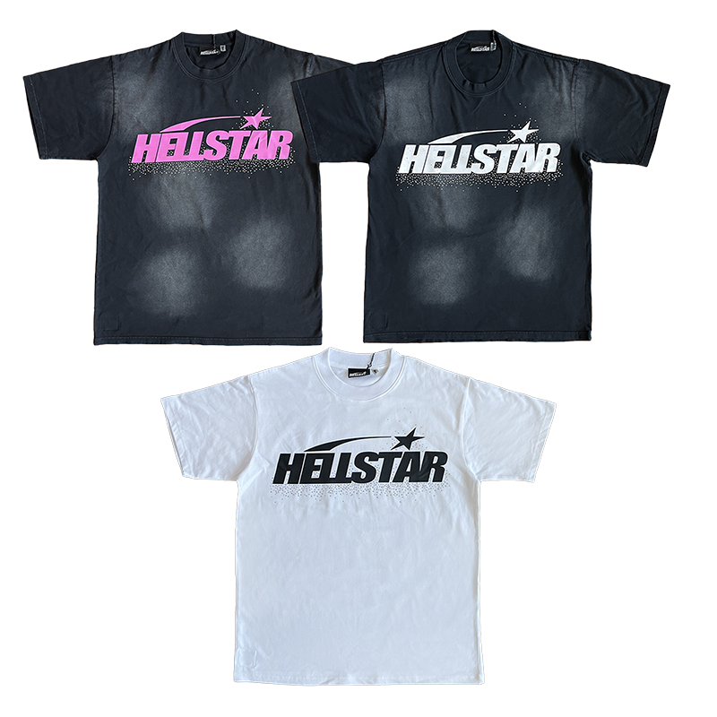 Hellstar Studios Gel Sport Logo tee 洗水烫钻短袖T恤欧美潮