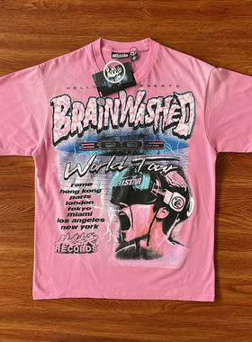 Hellstar Brainwashed World Tour tee 美式高街纯棉短袖T恤