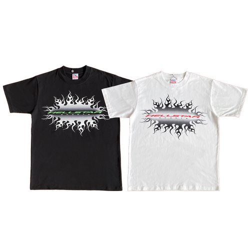 HellStar Studios Tee 火焰印花经典logo印花休闲短袖T恤