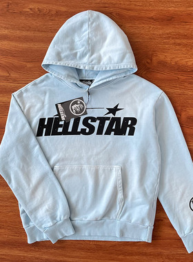 Hellstar Fire Sky Blue Hoodie pants 天蓝色洗水重工卫衣