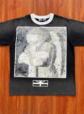 Vertabrae Push tee 绷带天使印花撞色衣领 纯棉短袖T恤