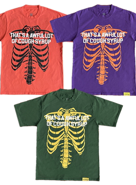 That's A Awful Lot of Cough Syrup 骷髅肋骨印花休闲短袖T恤