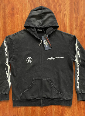 Hellstar Studios Zip Up Hoodie 拉链洗水纯棉连帽卫衣