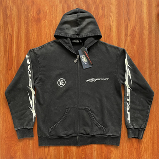 Hellstar Studios Zip Up Hoodie 拉链洗水纯棉连帽卫衣