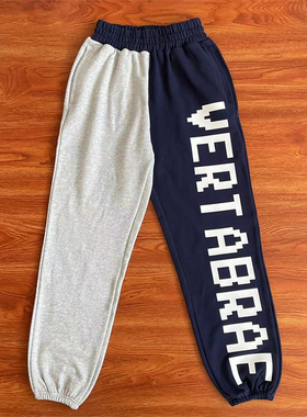 Vertabrae sweatpants 立体印花撞色拼接运动男女休闲长裤