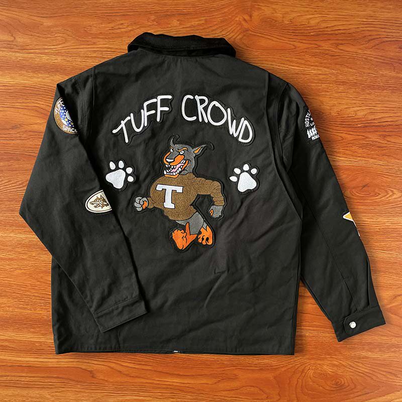 Tuff Crowd Millennium Tor Jacket 狗头刺绣拼接拉链外套夹克