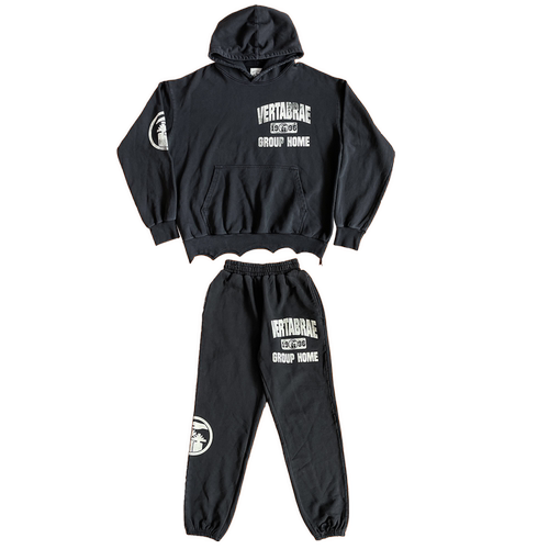 Vertabrae Tattoo Zip Up Hoodie 洗水做旧男女款长裤卫衣套装