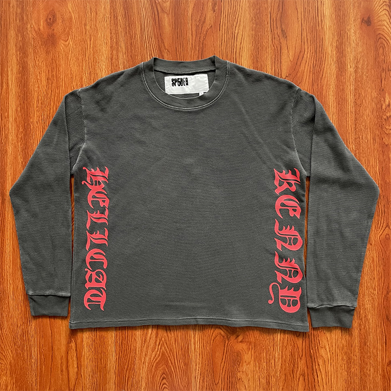 Sp5der worldwide 555555 经典蜘蛛印花休闲长袖T恤