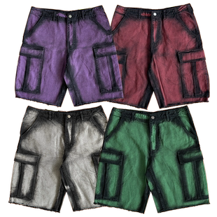 Awful Lot 短裤 Syrup渐变多口袋毛边设计工装 Cough That