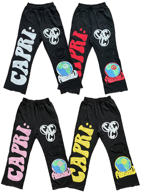 Hellstar Project Capri Flared pants 休闲喇叭拼接男女运动长裤