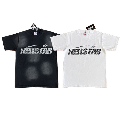 HellStar Studios Tee 前后斑马纹经典logo印花休闲短袖T恤
