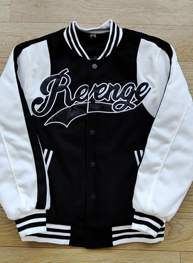 Revenge Varsity Letterman Jacket 刺绣拼接棒球服棉衣夹克外套